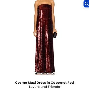 NWT Lovers + Friends Red Sequin Maxi Dress